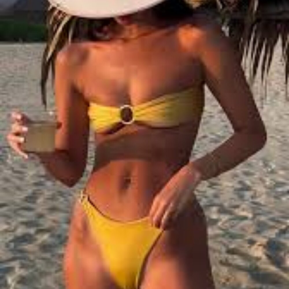 Sommer swim brown bikini bandeau top